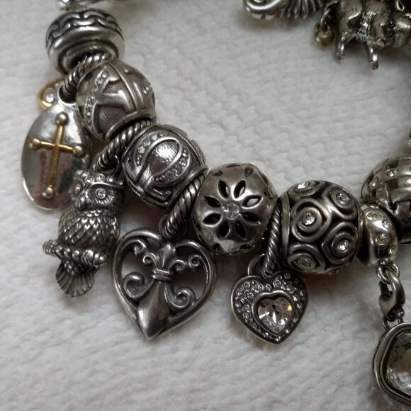 Brighton  charm bracelet loaded with 19 charms  beads 2 stoppers - Picture 4 of 14